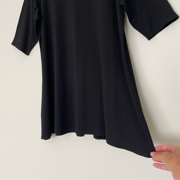 Eileen Fisher 2X Viscose Scoop Neck Elbow Short Sleeve Tunic Top Minimalist - Picture 8 of 11